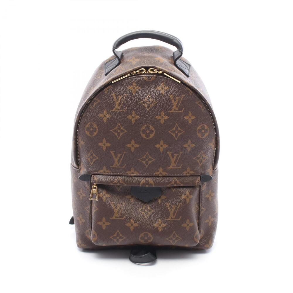 Louis Vuitton Palm Springs Monogram Backpack Canvas Leather Brown Black